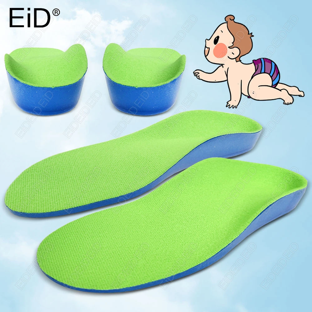 

EID 1/2 пары мягких регулируемых подушечек для обуви из искусственной кожи, нескользящая стелька для поддержки свода стопы, детские ортопедические стельки из пенопласта, подушечки для ног