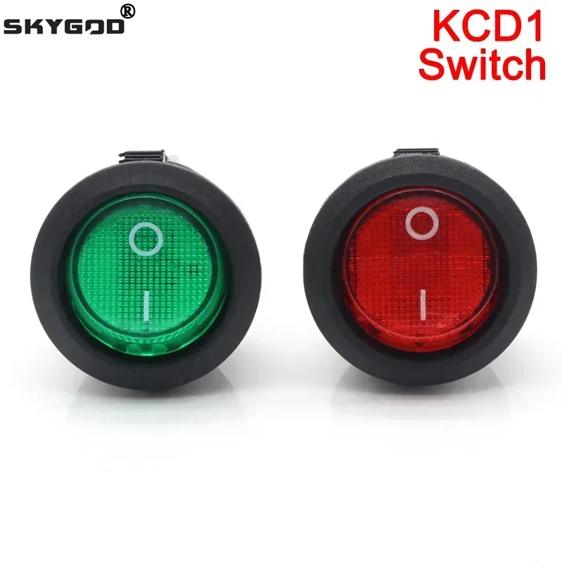 

1~100pcs Round Rocker Switch KCD1 Series ON/OFF/ON 6A/250VAC 10A/125VAC SPST 23mm LED Push Button Car Boat Switches