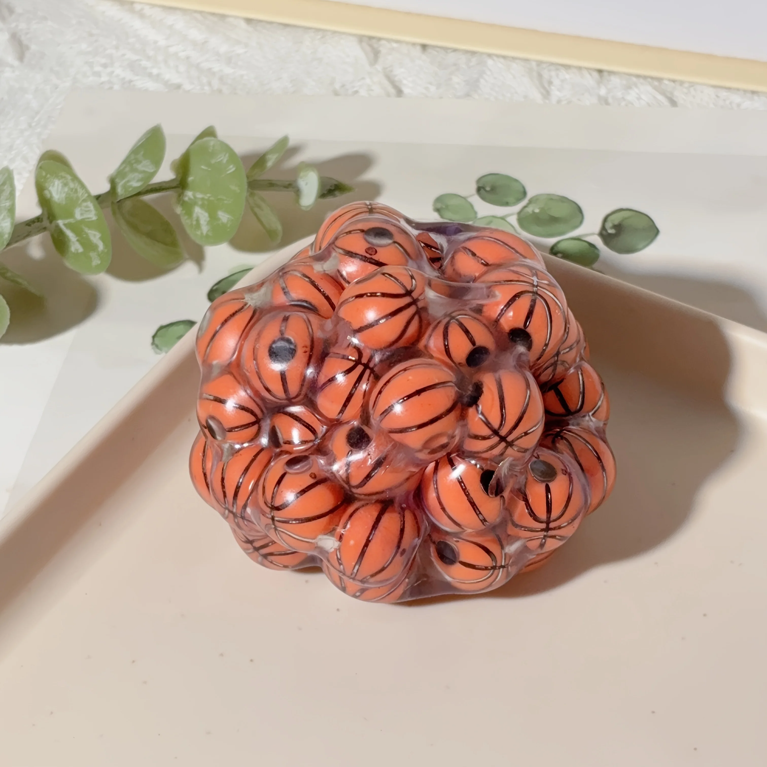 1/2 Piece Basketball-Shaped Stress Relief Toy, Soft Texture Squeeze Toy, Suitable for Office, Christmas, Holidays, Halloween, Easter, Birthday Gifts