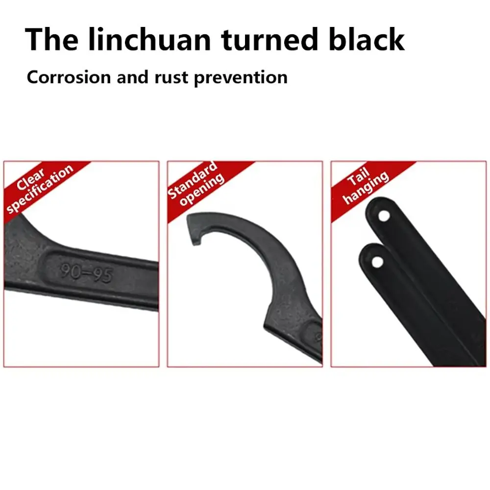 1Pcs Durable 22-110mm Coil Wrench Steel Pre Load Hook Spiral Spanner Tool Universal C Spanner Motorcycle Bike Absorber Shock