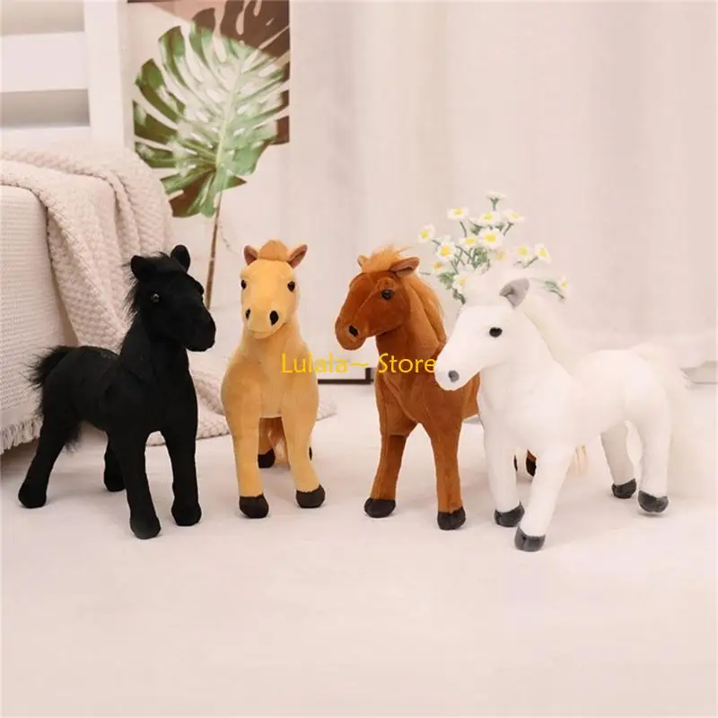 Y4QA เด็กยัดไส้ม้าตุ๊กตาทารกแรกเกิดพักผ่อนตุ๊กตาเอาใจของเล่นเด็กของขวัญวันเกิด