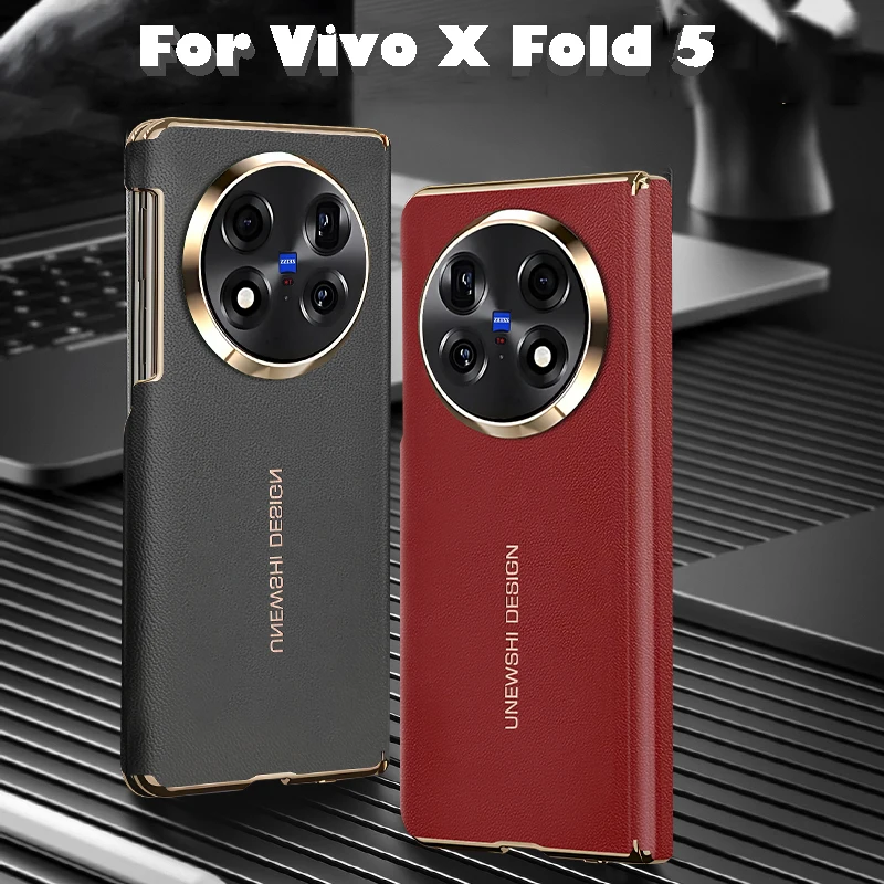 

Чехол для Vivo X Fold 5, гальванический противоударный жесткий чехол с двойной петлей для мобильного телефона