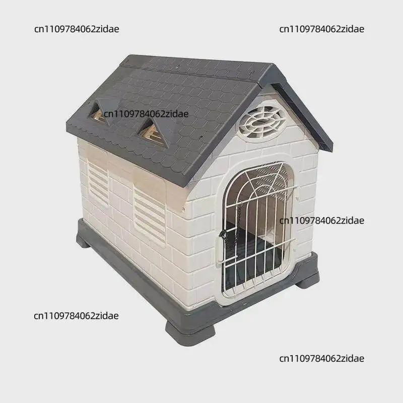 For Plastic Dog House Waterproof Sunproof Indoor Outdoor Detachable Pet Kennel