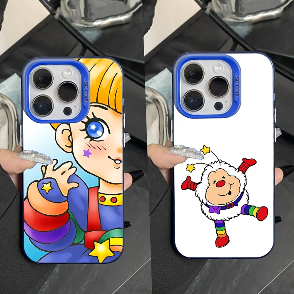 

Rainbow Cartoon B-Brite Phone Case For iPhone 16,15,14,13,12,11,Pro,Max,Plus,Mini,XS,SE Anti Fall Blue Matte Hard Bumper