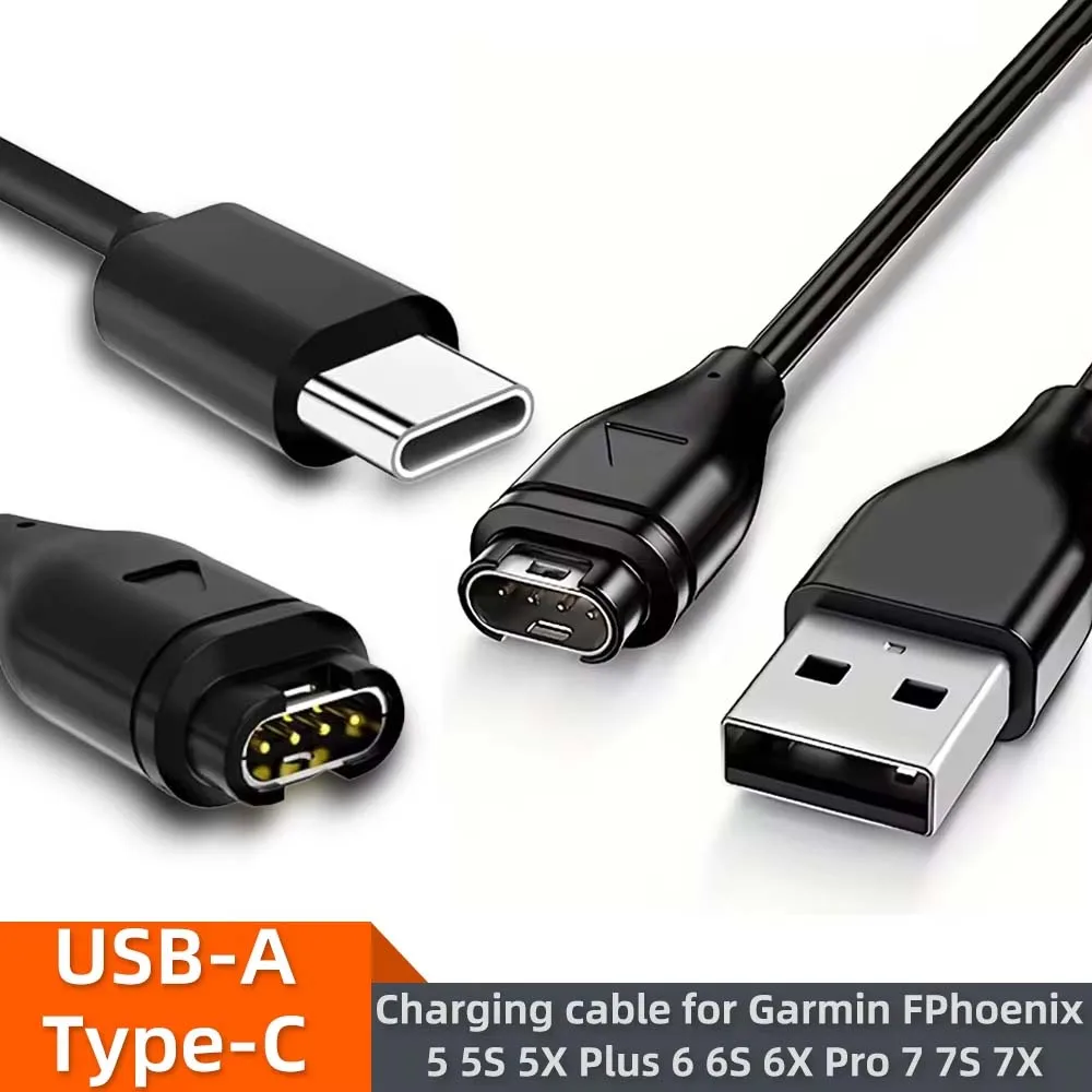 Type C USB Charging Cable For Garmin Venu X1 Charger Forerunner 970 570 Instinct 3 3S 2X Fenix 8 7 6X GarminActive 6 Lily2 Activ