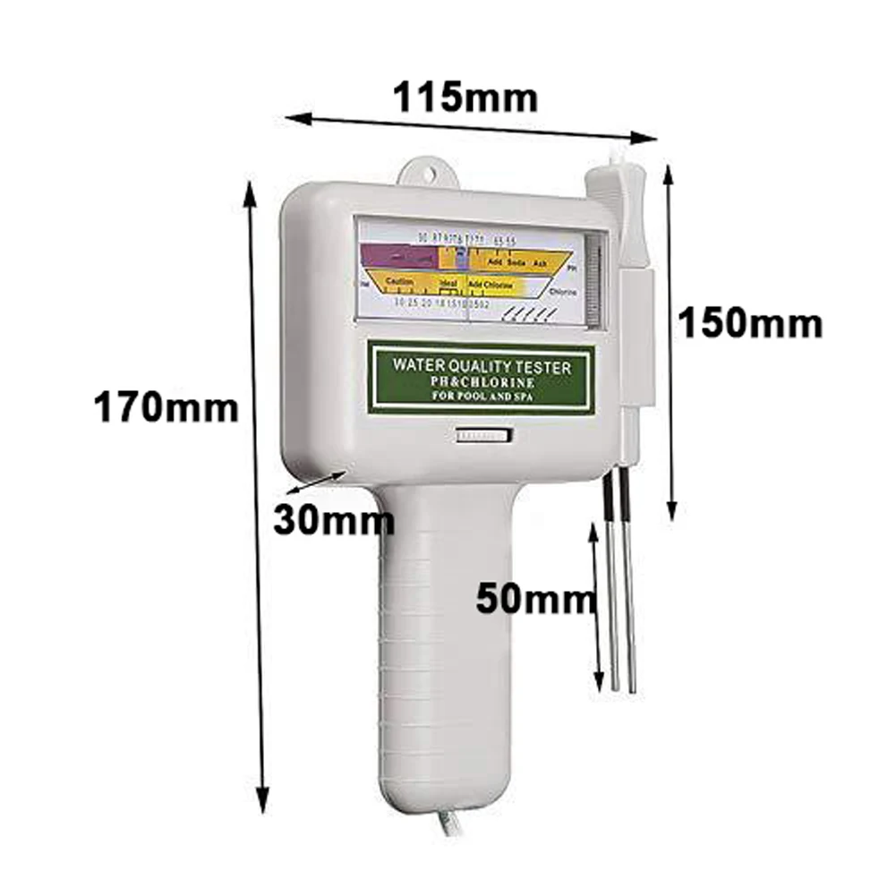 2 in 1 Water Quality Analyzer Residual Chlorine Value PH Meter Water Chlorine Content Measuring Tool Swimming Pool CL PH Tester