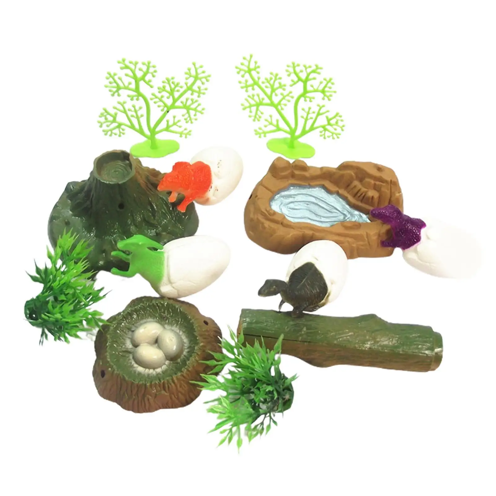 Dinosaur Egg Toy Figure w/ Activity Trees, Educational Dinosaur Playset to Create a , Perfect Gifts for Kids, Boys