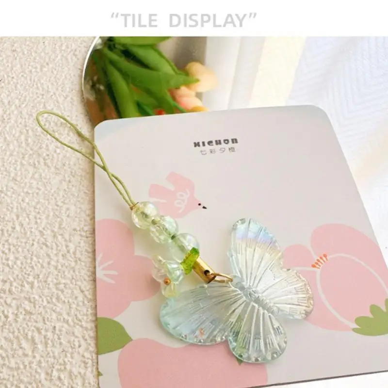 1/2PCS Lily Of The Valley Colorful Butterfly Mobile Phone Chain Fashionable Handmade Suitable For All Occasions Hands-free Trend