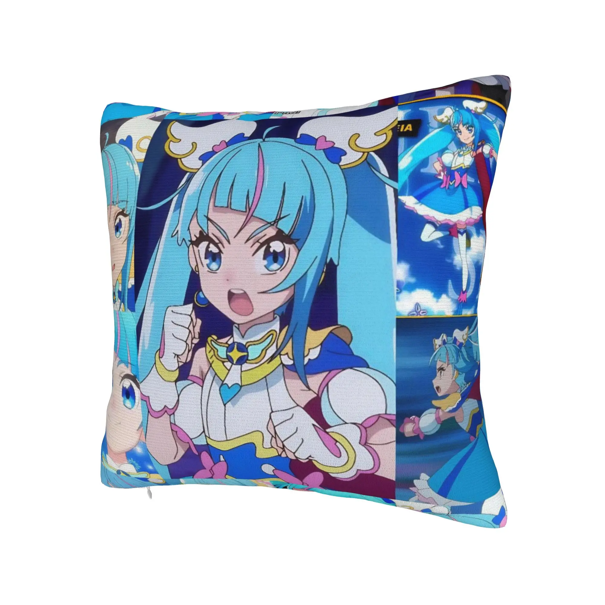 Decorative Pillowcase Soaring Sky Pretty Cure Merch Chair  Pillow Case Cover Square Multiple Sizes