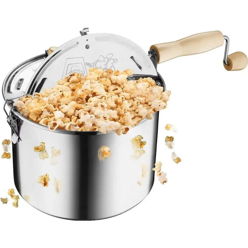 

Popcorn Original Stainless Steel Stove Top Popcorn Popper, Silver, 6 Quart