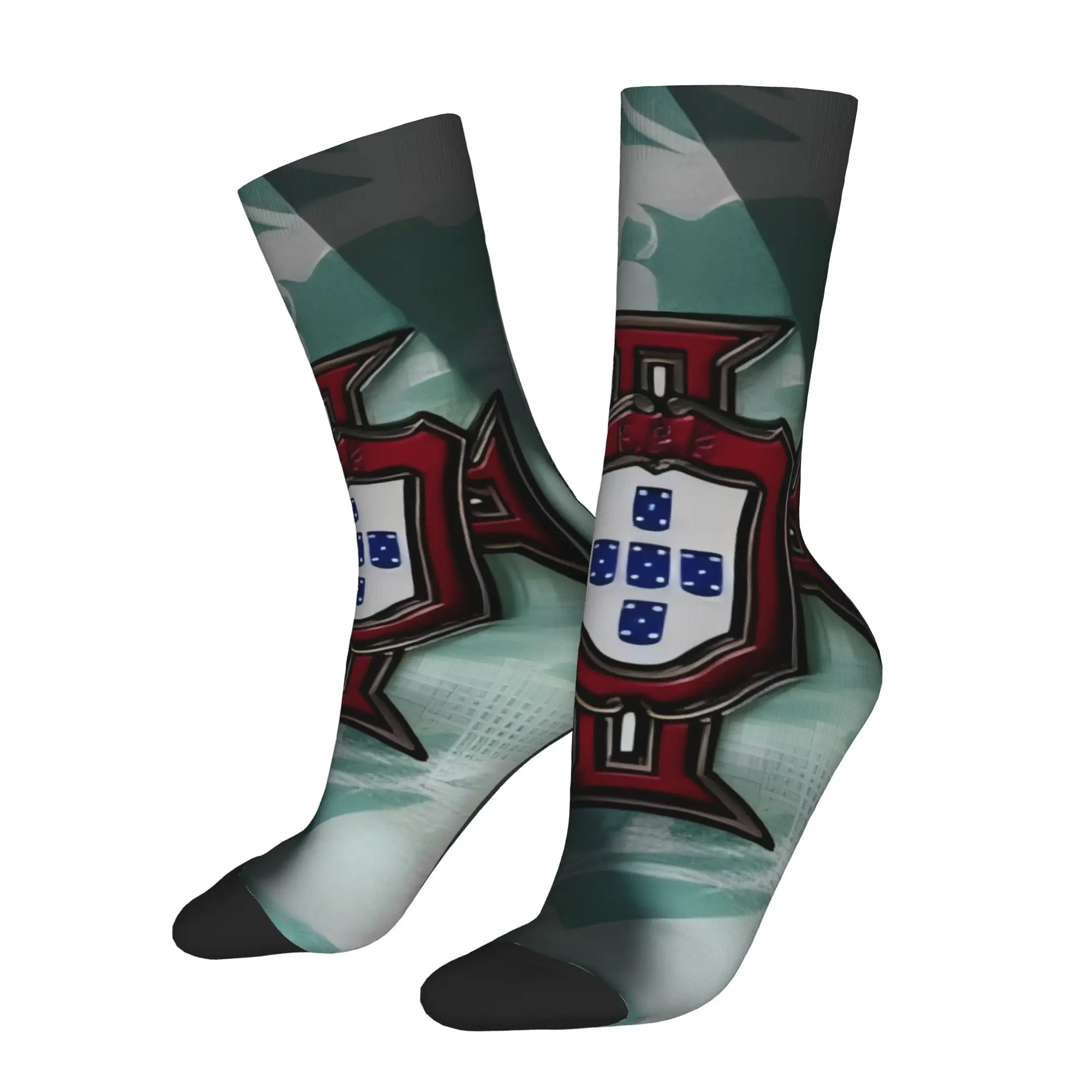 Happy Funny Portugal Vintage Harajuku  Hip Hop Novelty Seamless Crew Sock Match Day Essentials