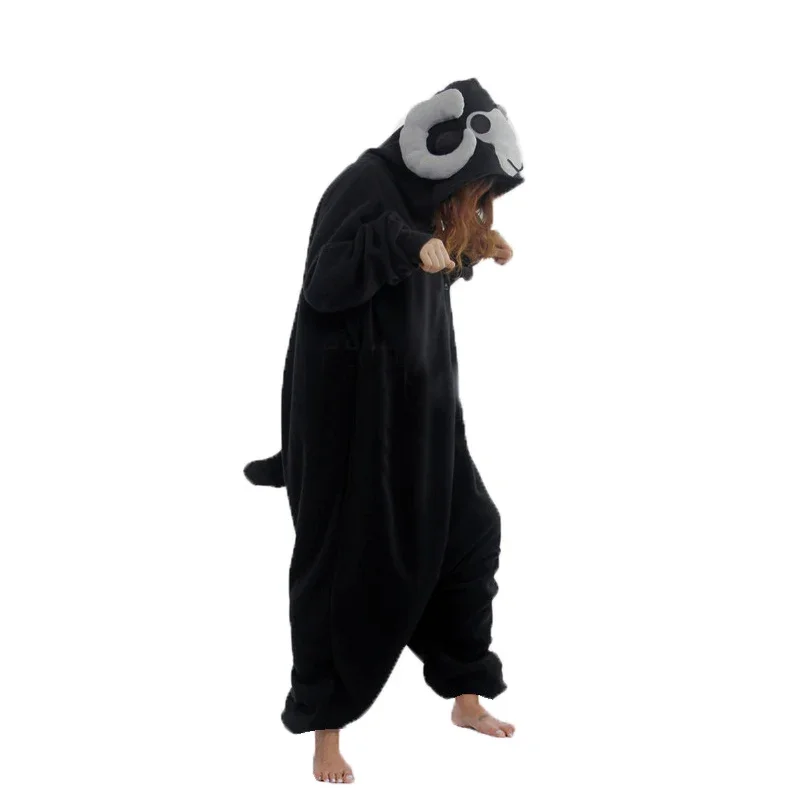 WAT Rits Geit Cartoon Pyjama Zwart Vrouwelijke Mannelijke Dierenfilm Volwassen Kerst Cosplay Wasbeer Kigurumi 2025, Nieuw