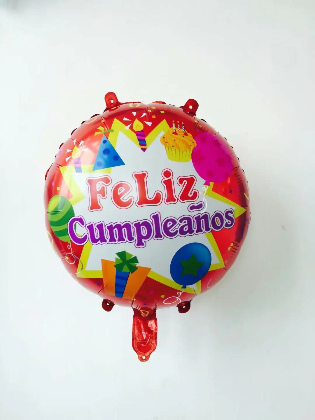 6pcs 18inch Round Spanish  Birthday Balloons Set Feliz Cumpleanos Balloon Birthday Party Decorations