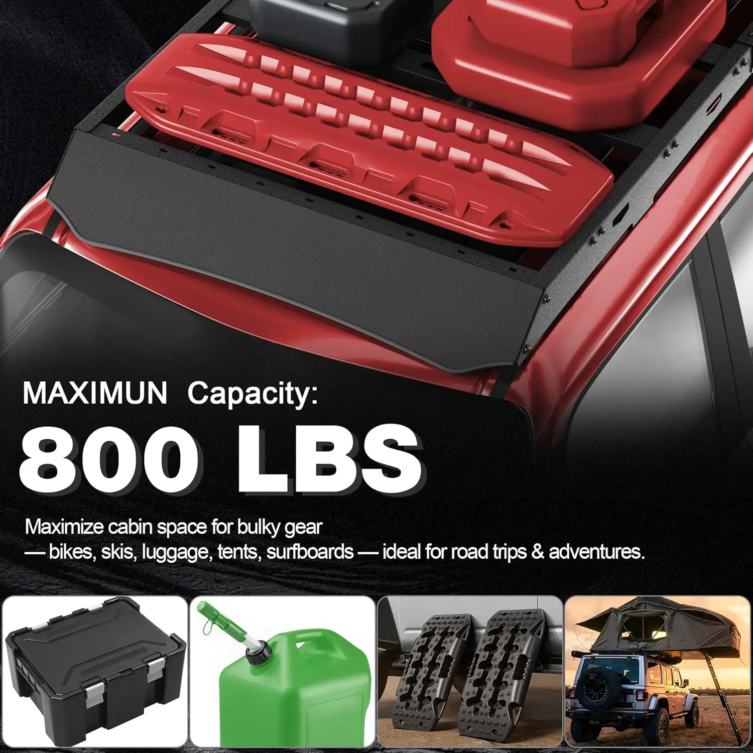 رف سقف عالي التحمل لسيارة تويوتا لاند كروزر برادو LC250 2024-2025 - حامل تخزين الأمتعة للإعلان الخارجي