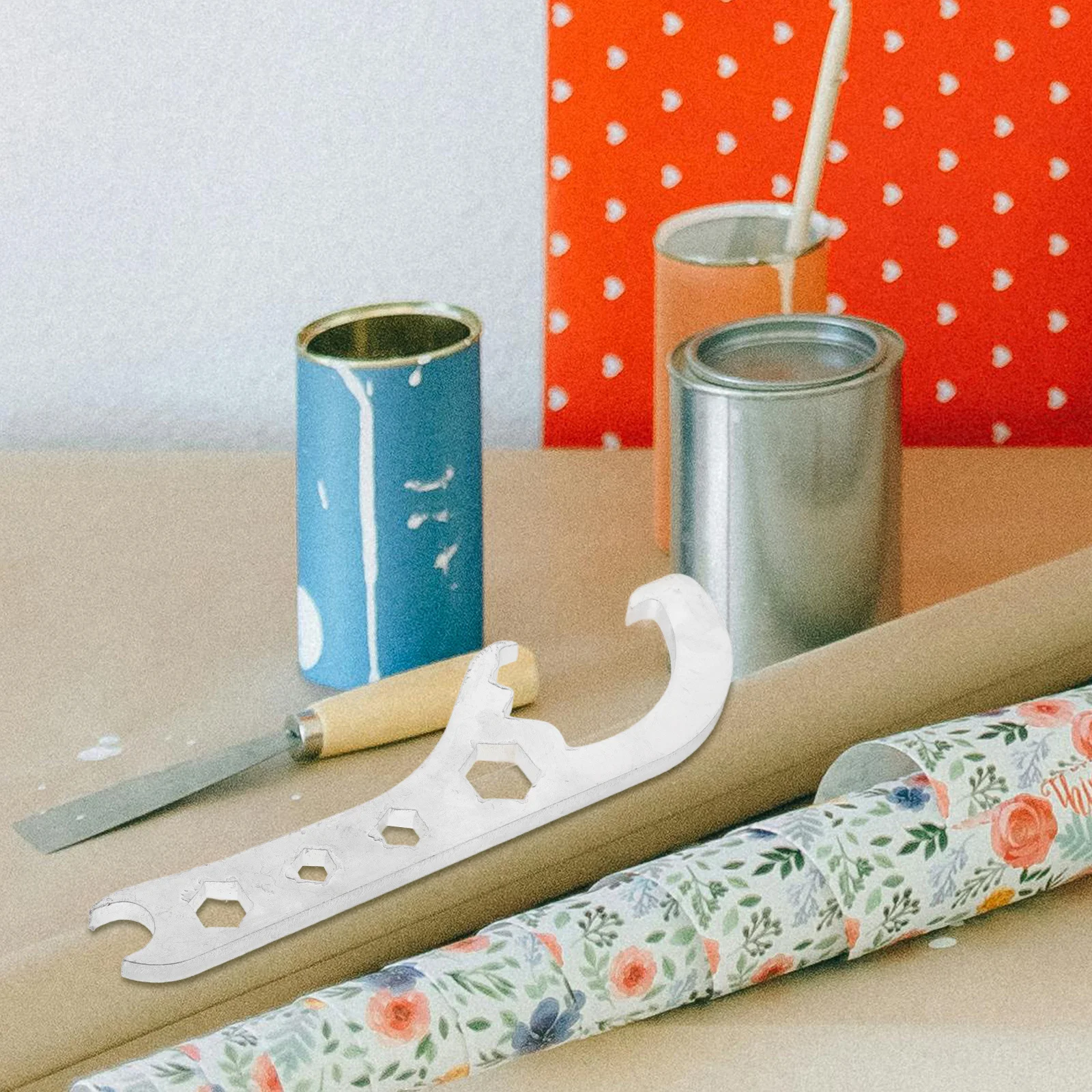 

Multifunctional Bucket Opener Heavy Duty Iron Tool for Paint Glue Oil Buckets Portable Lid Removal Wrench Industrial Garage Use