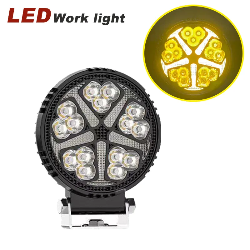 

4inch Black Knigh Round DRL Day Running Lights Modified LED Work Lights Off-Road Vehicle Spotlights ATV SUV 4X4 Headlights Flash