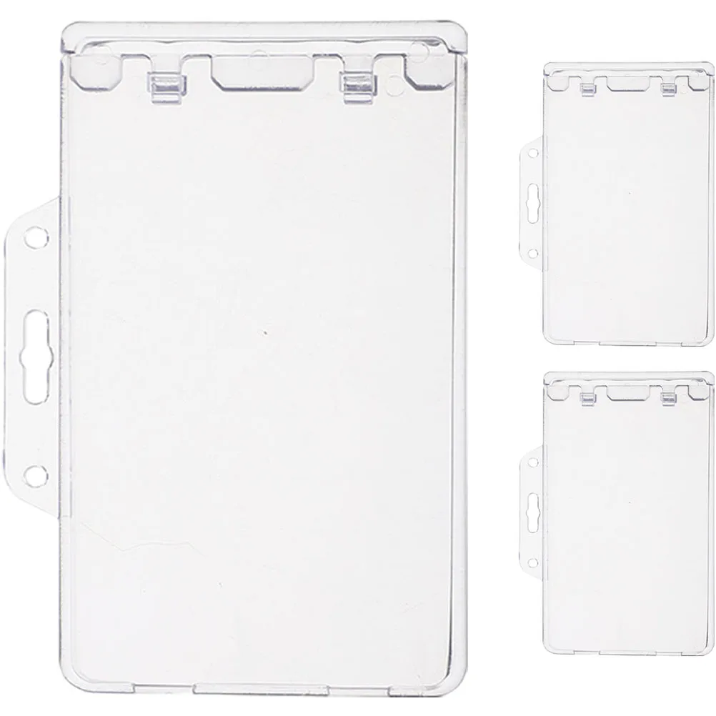 3 قطعة حامل شارة الهوية الأفقية حافظة بطاقات شفافة أغطية حماية مضادة للخدش لبطاقات الاسم بطاقات الائتمان لعبة صور مكتب