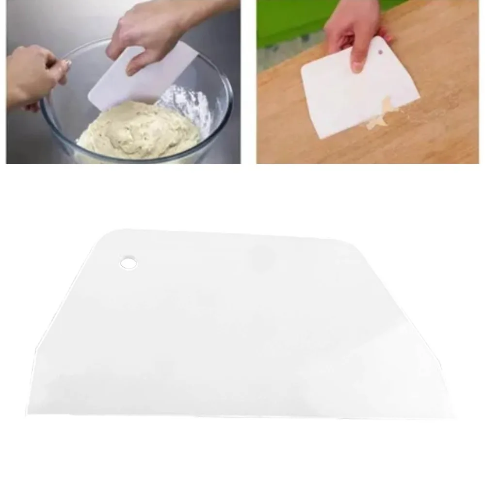 Food-Contact PP Dough Scraper Non-Stick Fine Cutting Rim Cake Scraper Hanging Hole Easy Rinse Bench Scraper Kitchen Baking