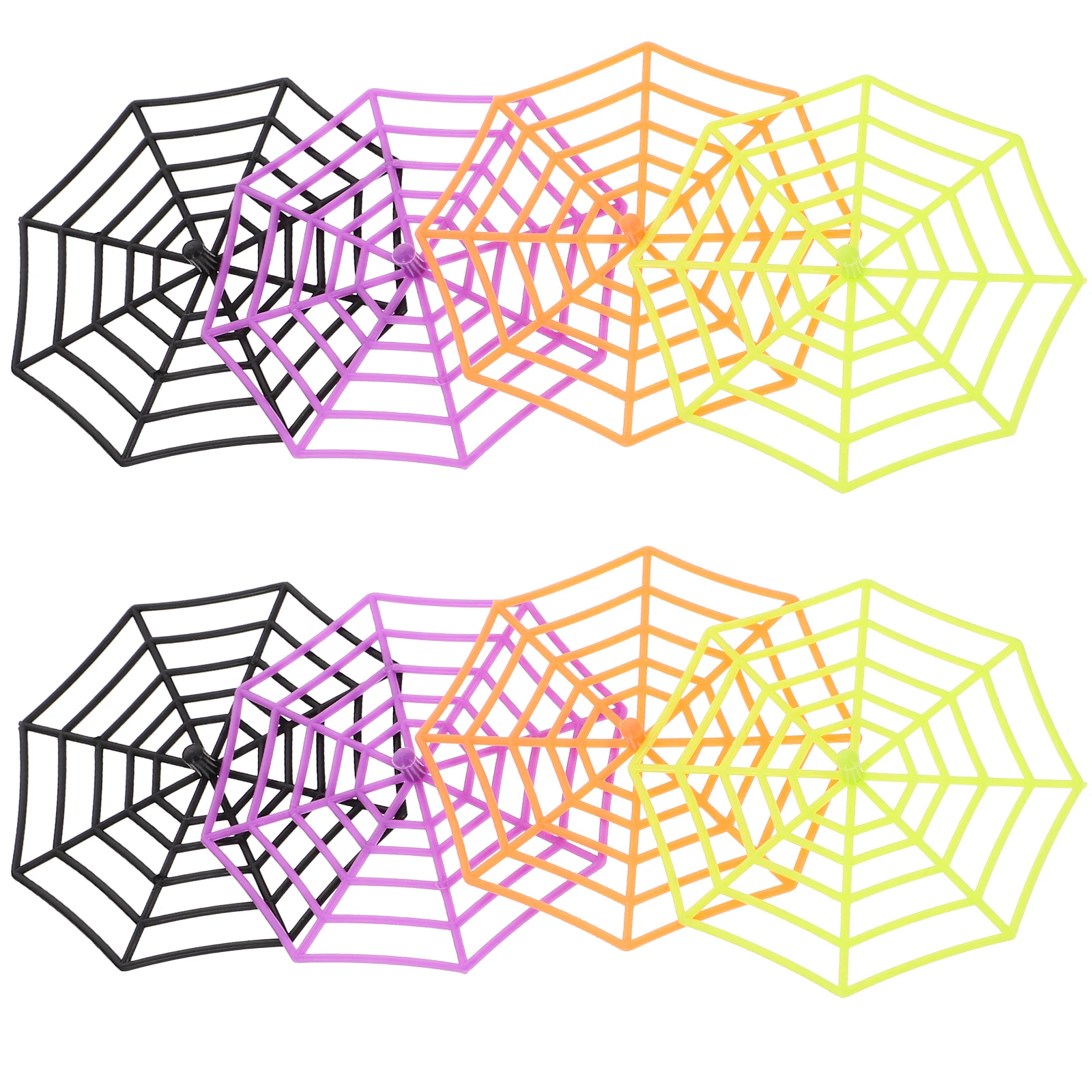 

40pcs Spider Web Decor 8cm Plastic Halloween Cobweb Props Black Purple Green Hanging Decoration Party Layout Accessories