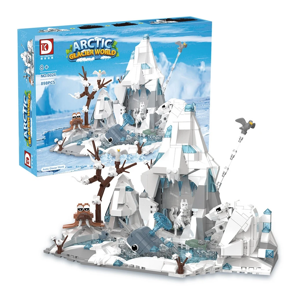 

898 шт. Arctic Glacier World Building Blocks STEM Развивающая игрушка для детей, набор креативных сборных кирпичей с вызовом-головоломкой