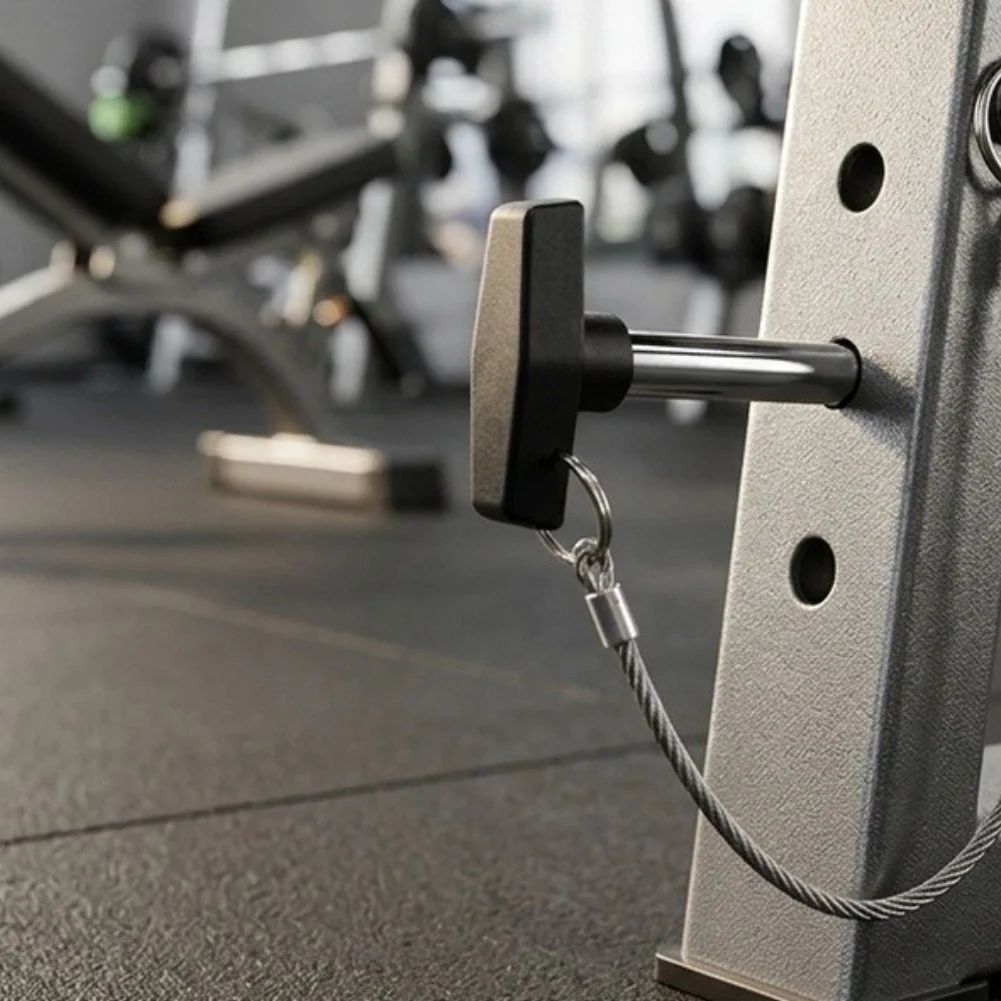 T-Handle Seat Adjustment Pin With Lanyard  Steel 142 X 9.5mm Quick-Release Seat Adjustment Pin For Gym Benches Fitness Accessory