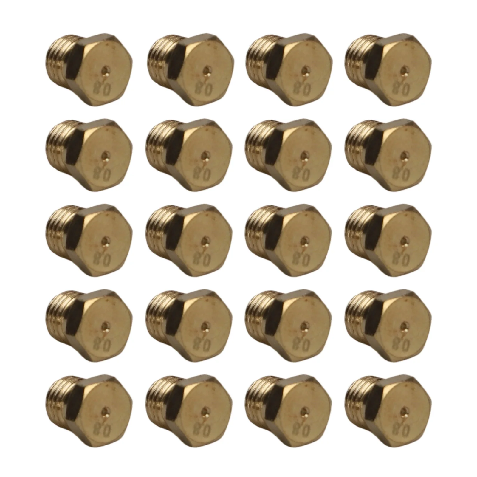 20pcs 0.8mm Brass Nozzles For Propane Natural Gas Grill Burner Replacement Parts Copper Jet Orifice Low Pressure Conversion Kit