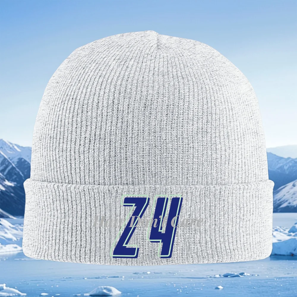 Topi Rajut Unisex Pria Wanita Desain Hair Dont Care Nomor Dua Empat, Beanie Pullover, Topi Musim Dingin, Hangat, Natal, Outdoor, Bersepeda