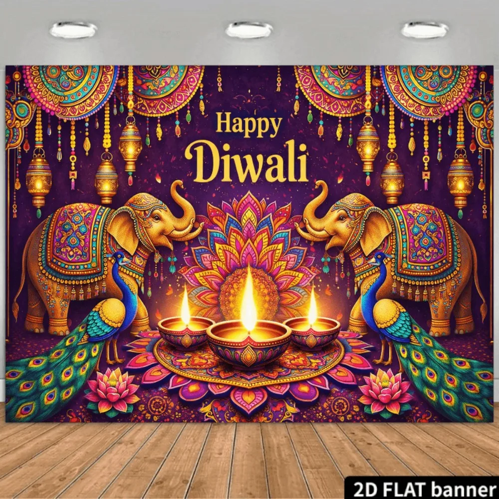 CIFBUY Vintage Diwali Aluminum Wall Art Metal Sign Waterproof Wear Resistant Tin Plaque for Home Living Room Bedroom Office Deco