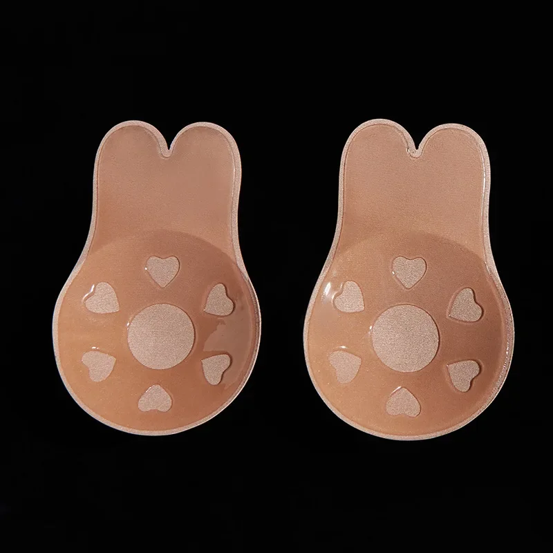 Push Up Bras Self Adhesive Silicone Strapless Invisible Bra Women's Reusable Sticky Breast Lift Tape Rabbit Nipple Cover Bra