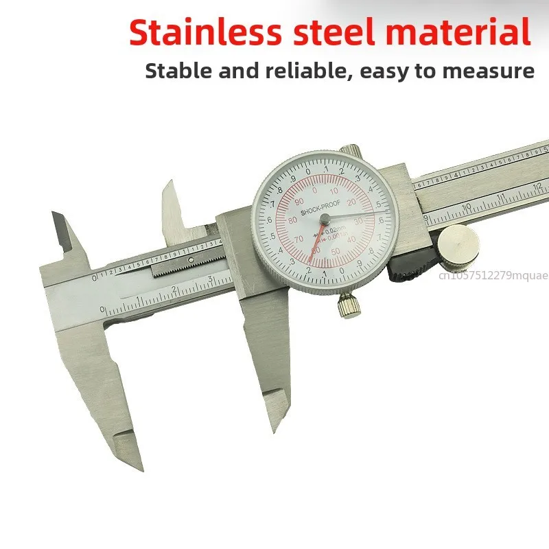 Double Needle Caliper 0-150mm 0.01in Metric, Stainless Steel Caliper with Watch, Vernier Caliper