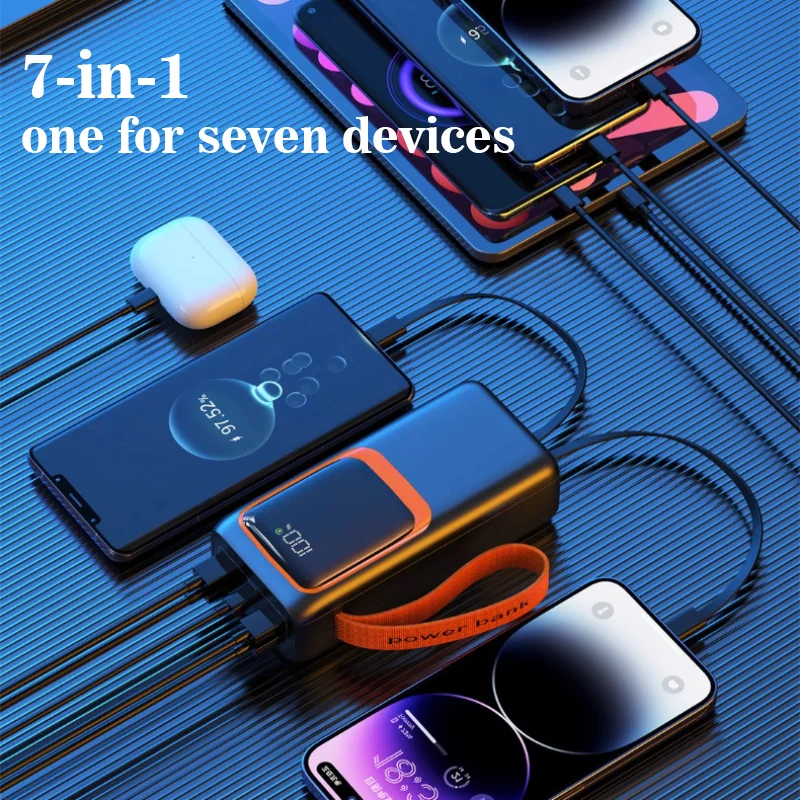 بنك طاقة قوي 50000mAh سعة كبيرة PD20W شحن سريع 30000mAh/20000mAh Powerbank USB C بطارية خارجية لهاتف iPhone