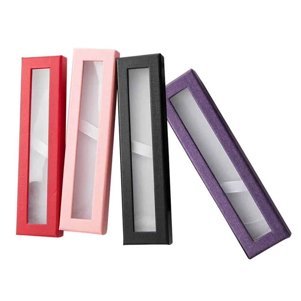 4Pcs High Quality Paper Pen Box with Window Design Pen Storage Container Anti Shake Dust Protection Lightweight Portable Gift
