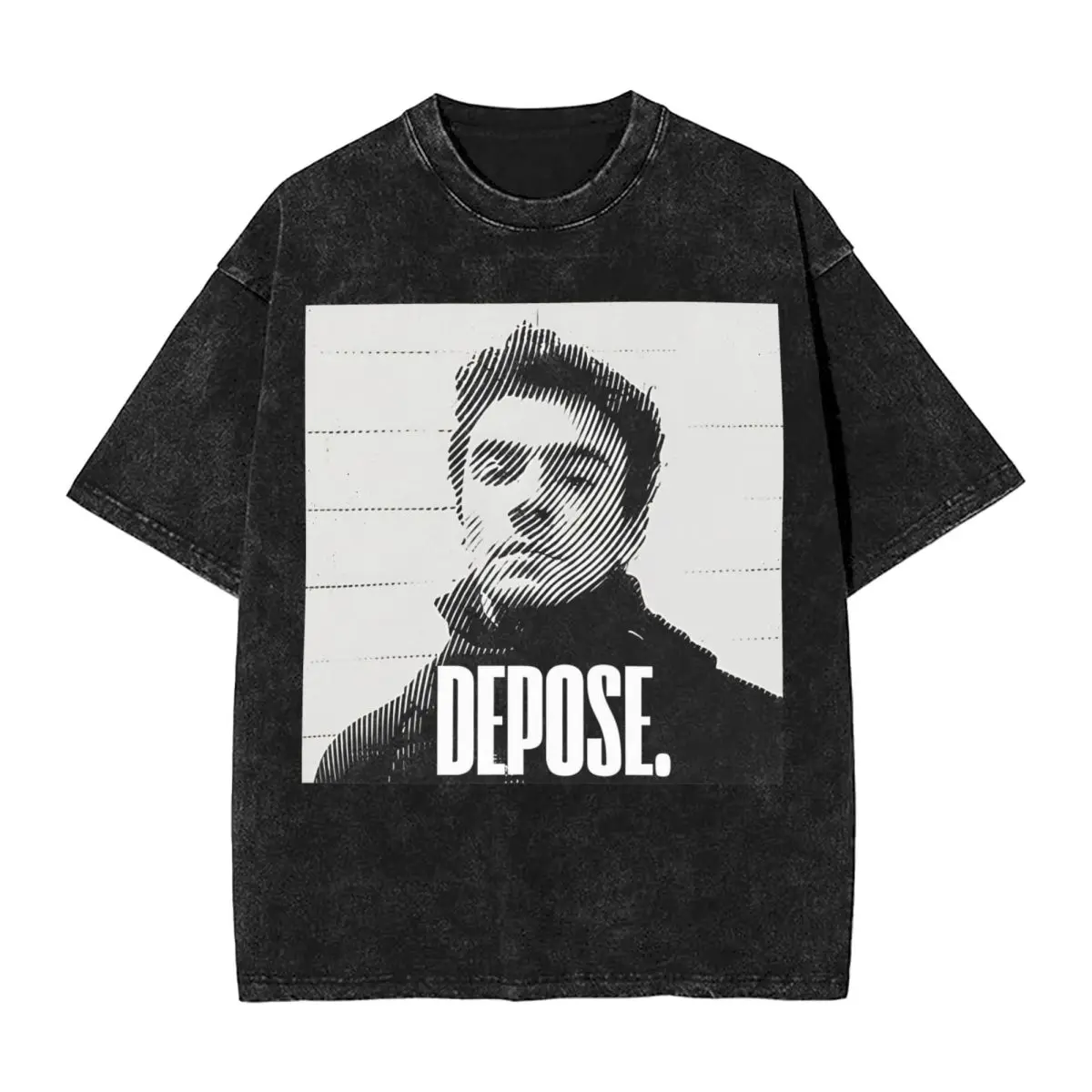 LUIGI MANGIONE DENY DEPOSE Washed T Shirt Streetwear Hip Hop Novelty T-Shirt Tees Men Women Short Sleeve Oversize Printed