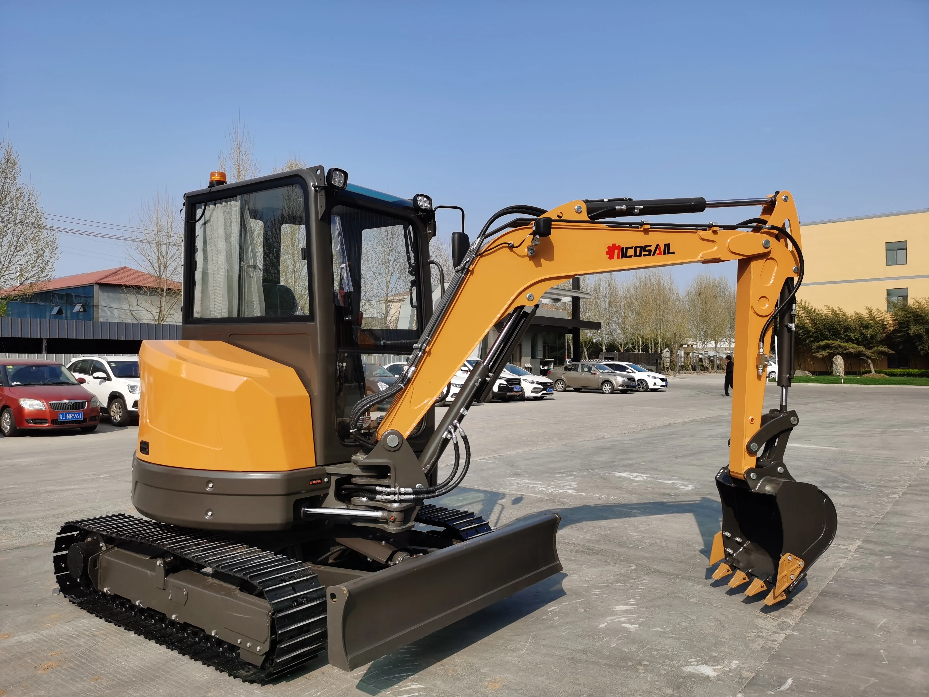 Excavator mini kompak multifungsi 4 ton untuk pertanian rumah tangga, excavator crawler pertanian, Pelle excavator