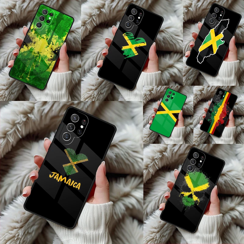 Jamaican Flag bumper Phone Case For Samsung Galaxy S24 S25 S26 Ultra S22 S23 Plus S21 S20 FE Note10 TPU Cover
