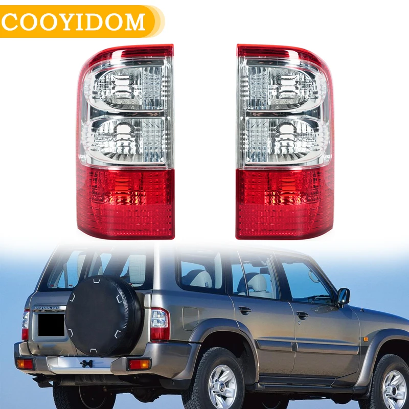 Cubierta de luz trasera de coche para Nissan Patrol GU Y61 2001 2002 2003 2004, carcasa de lámpara de freno, luces traseras laterales de la serie