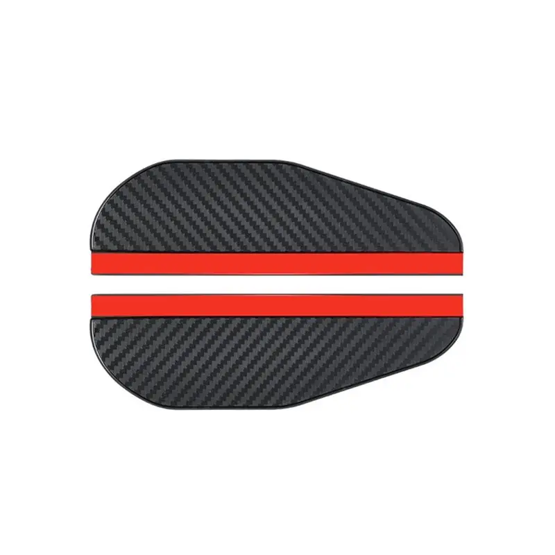 Reliable-2Pcs Rainbrow Thickened Carbon Fiber Texture Rearview Mirror Weather Shield Universal For Cars, Trucks And Suvs