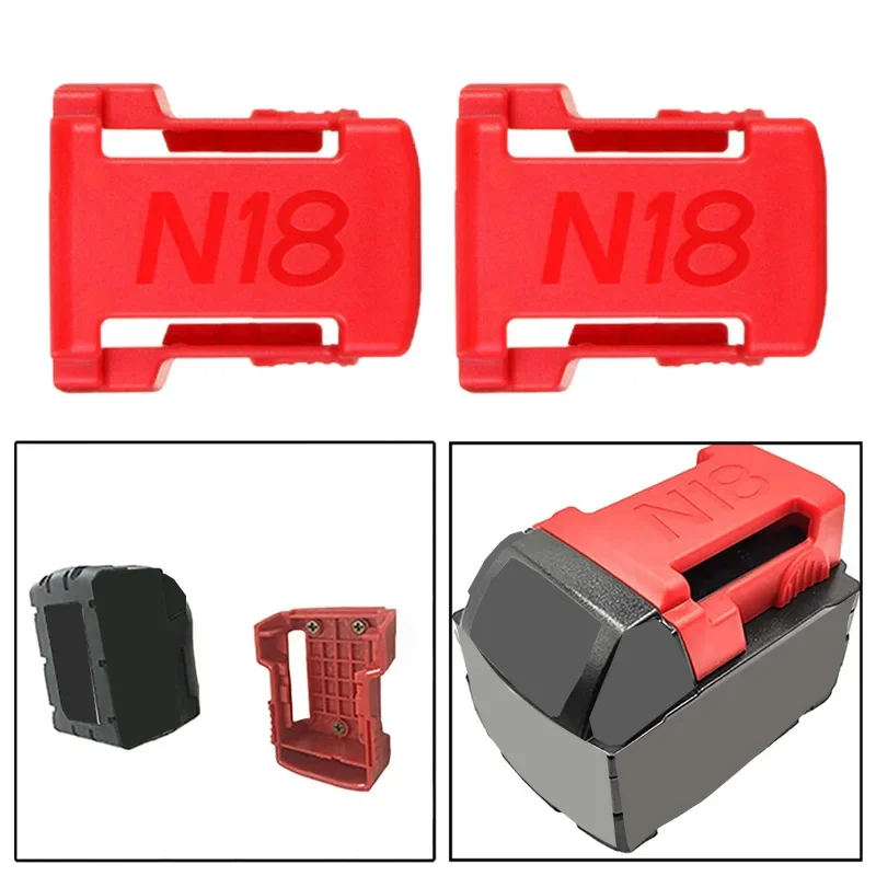 Imagem -02 - Ferramenta de Bateria Suporte de Montagem para Milwaukee Broca 18v Tampa da Bateria Dock Armazenamento Rack Vermelho Preto Pcs