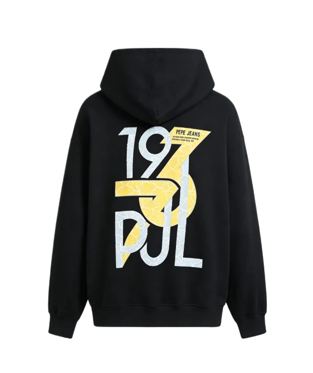2026 new Back printed overlapping crack texture number and letter patterns, unisex pullover hooded sweatshirt