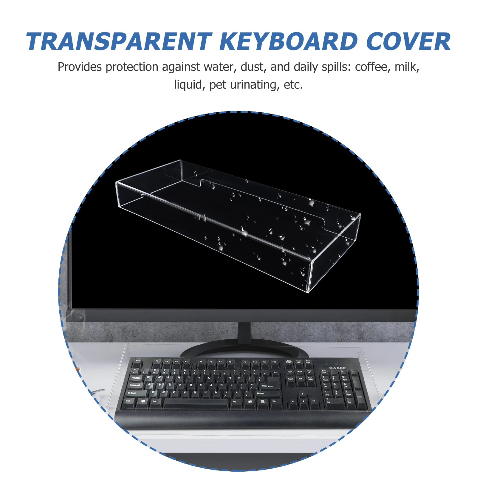 

Universal Clear Keyboard Protector Waterproof Acrylic Durable Liquid Coffee Milk Spills Protection Easy Clean for Computer