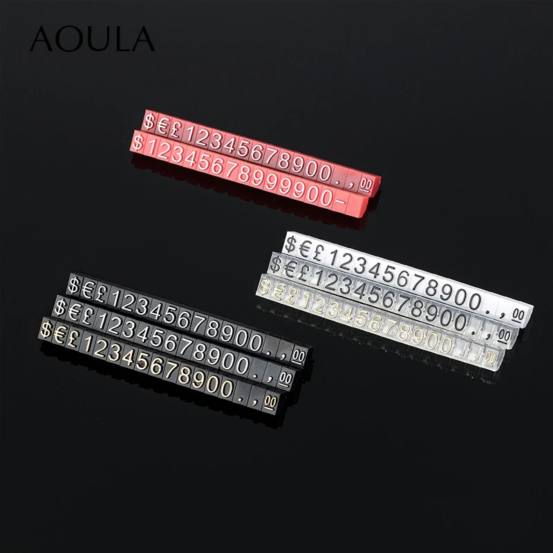10 Sets Adjustable Dollar Price Display Cube Numbers Price Tag for Retail Jewelry Shop Pricing Label Blocks with Letter Assembly