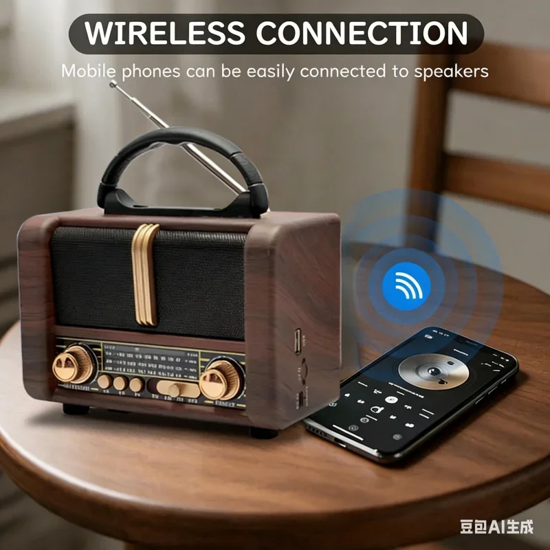 NS-8107BT Classic Vintage Retro Radio Fm Am Sw 3 Band Rechargeable Radios With Usb Tf Mp3 Player Wooden Radio Bluetooth Speaker