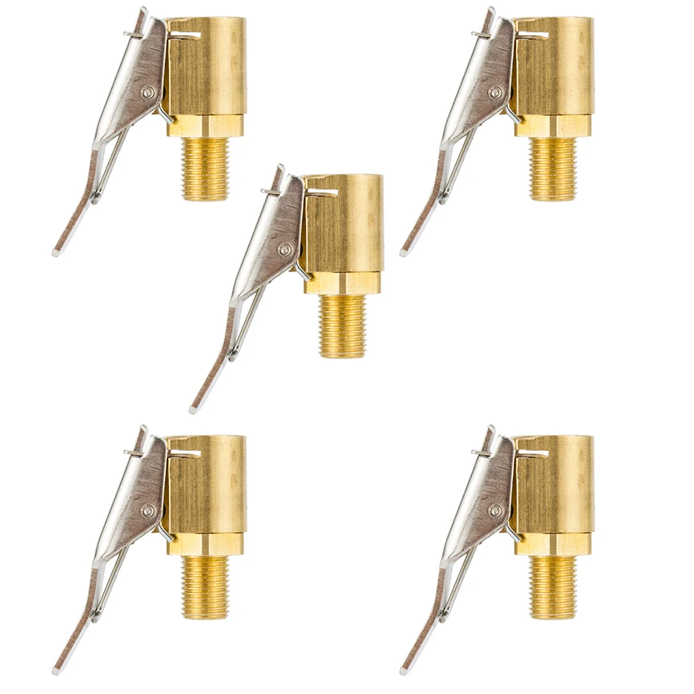 

5pcs Car Air Chuck Practical Tire Inflator Brass Valves Connector Air Pump Nozzle Tire Connector