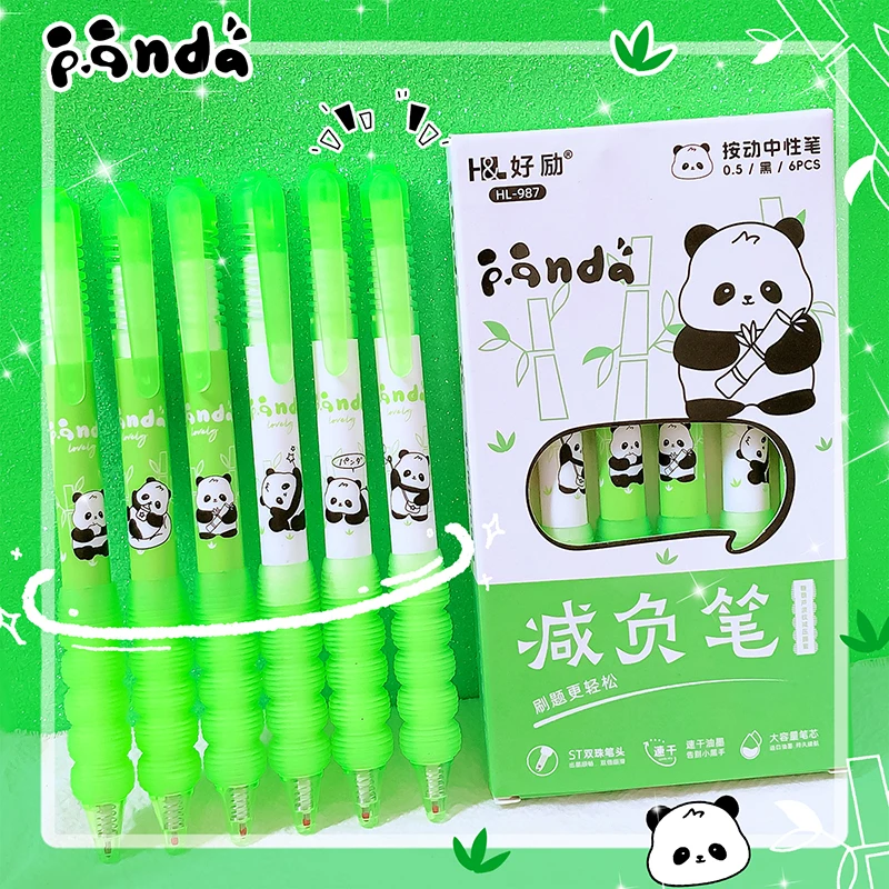 cute school supplies offices accessories back to school Aesthetic stationery items Kawaii panda gel pens  Ballpoint pens