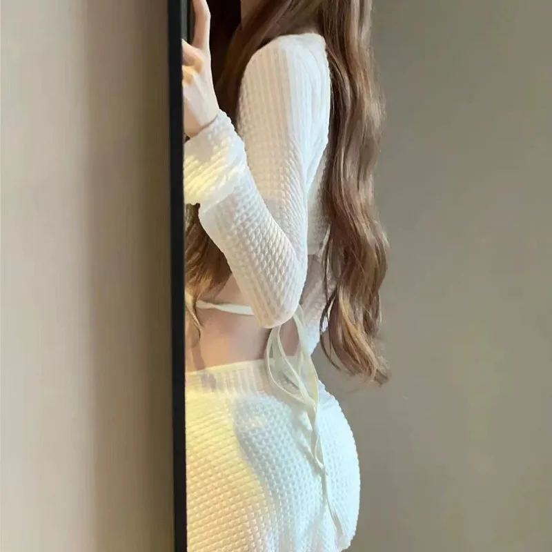 Effen bikinisets Dames Zomer Sexy Dames Elegant Temperament Kriskras Koreaanse stijl Eenvoudig Trendy Mode Prevalent Zacht