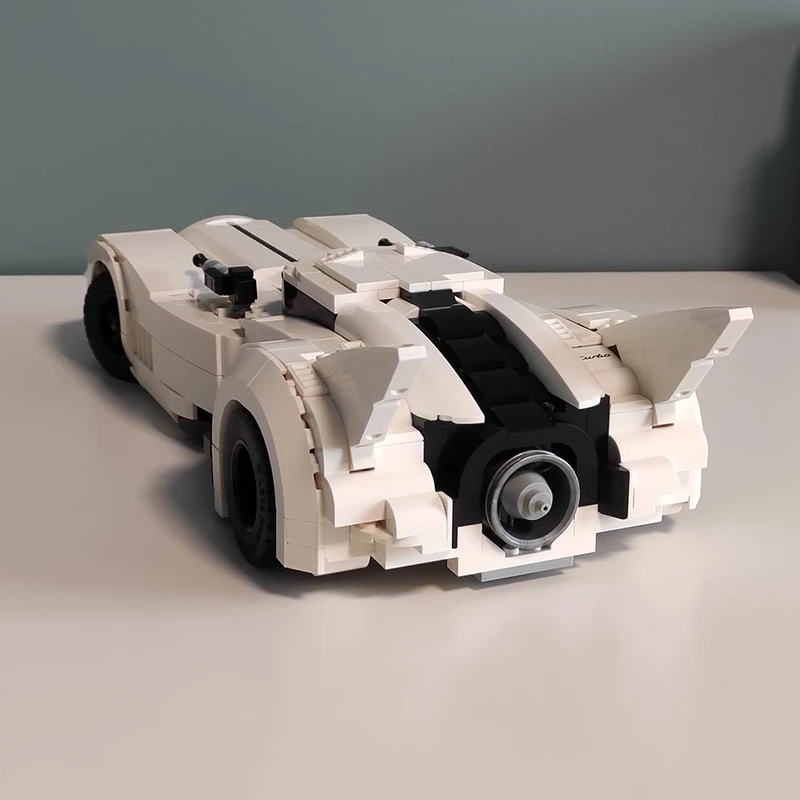 MOC-87660 White Classic Hero Sports Vehicle Racing Building Block Model MOC Creative Boy Kids Birthday Bricks Toy Chrismas Gifts