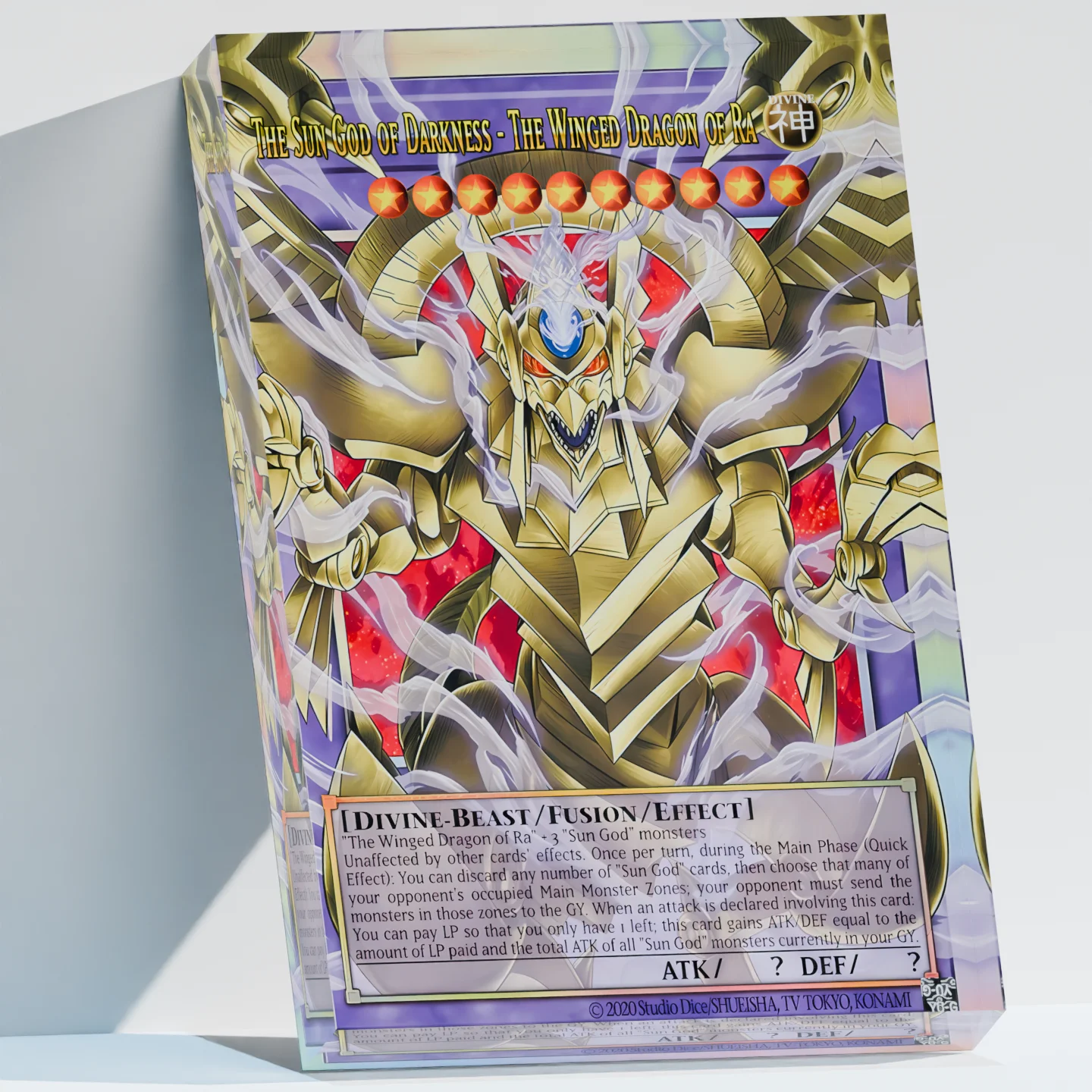 Yu-Gi-Oh YGO Sun-God of Darkness The Winged Dragon of Ra Clear Acrylic Block Anime Goods Desktop Ornament Desk Decor Collection