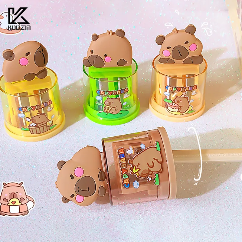 Kawaii Capybara Pencil Sharpener Creative Cartoon Pencil Sharpener Office School Supplies Student Stationery Gifts