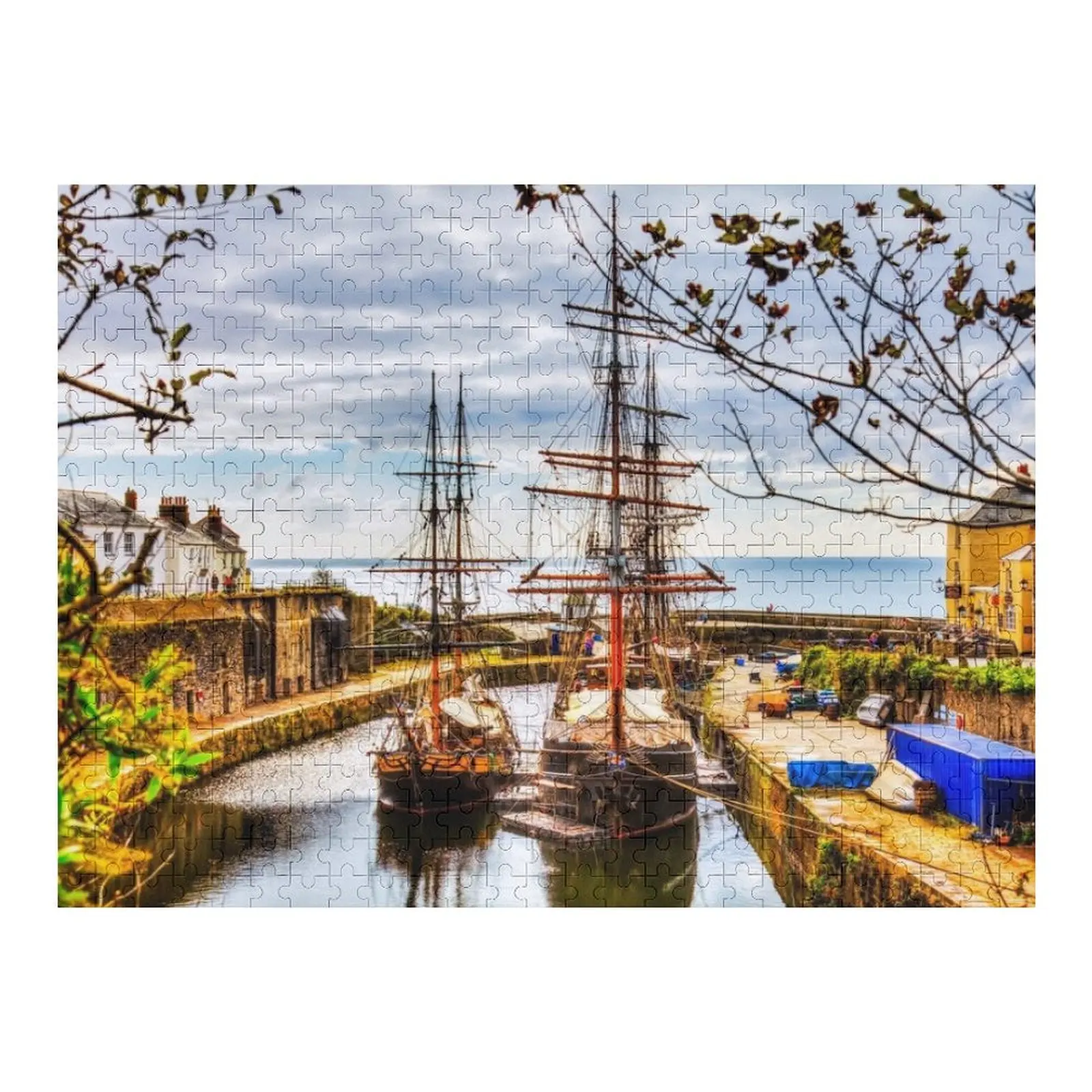 

Charlestown Tall Ships Harbor, Cornwall, UK Jigsaw Puzzle Personalized Wooden Name Custom Wooden Name Wooden Boxes Puzzle