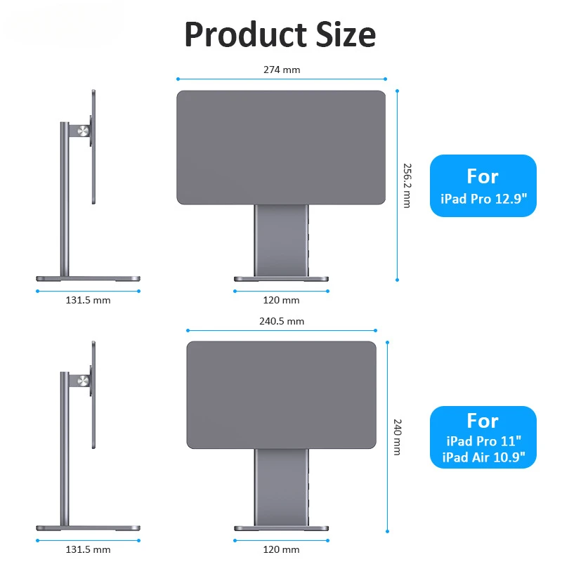 Soporte de Metal resistente para tableta con HDMI y Hub USB, soporte ajustable para IPad Pro de 11 y 12,9 pulgadas, colorido IPC10H